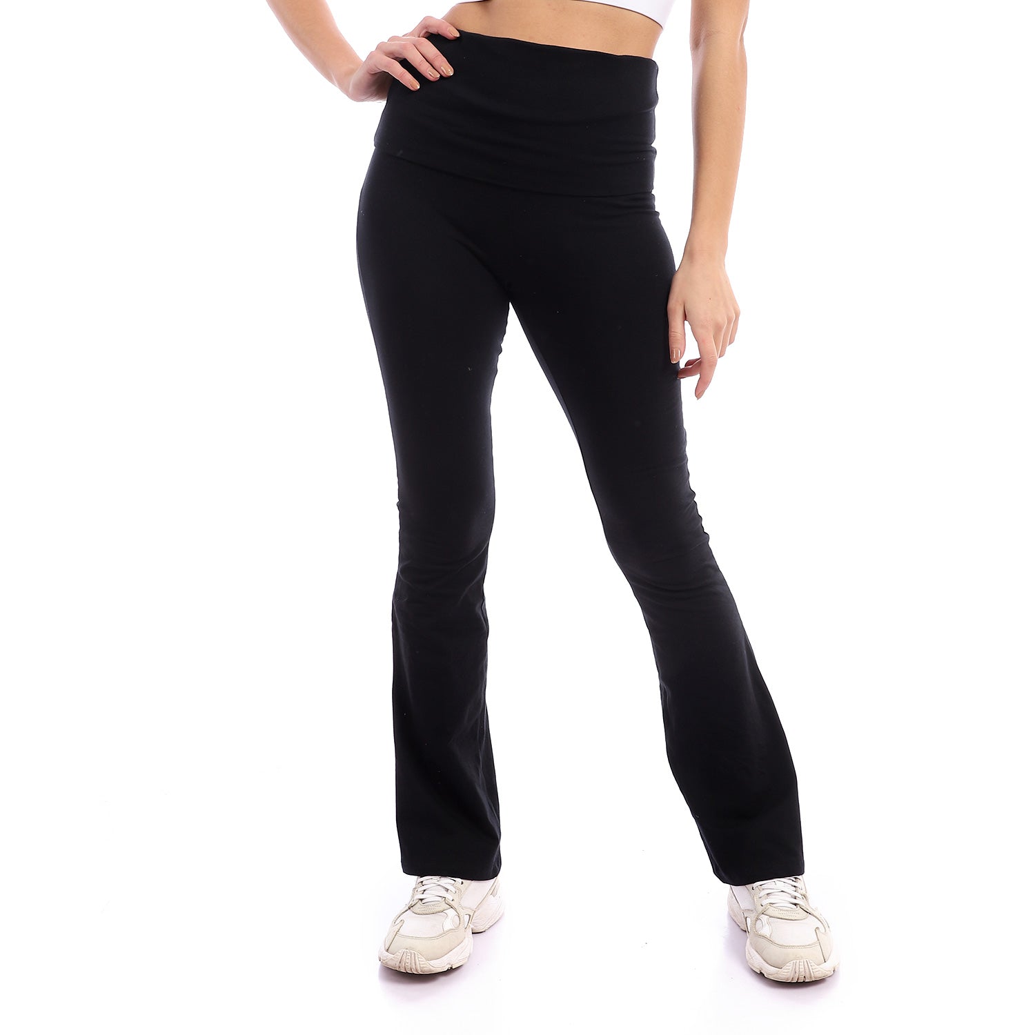 Buy HIGH WAIST LEGGINGS Fold Over Waist Yoga Pants Dance Wear Comfy Home  Wear Fold Over Tights Navy Online in India 